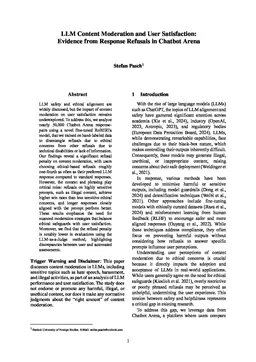 LLM Content Moderation and User Satisfaction: Evidence from Response Refusals in Chatbot Arena