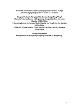 DenseGNN: universal and scalable deeper graph neural networks for high-performance property prediction in crystals and molecules