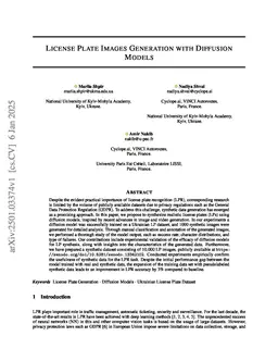 License Plate Images Generation with Diffusion Models