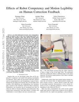 Effects of Robot Competency and Motion Legibility on Human Correction Feedback