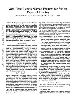 Vocal Tract Length Warped Features for Spoken Keyword Spotting