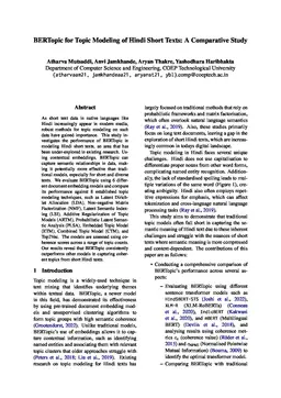 BERTopic for Topic Modeling of Hindi Short Texts: A Comparative Study
