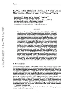 LLaVA-Mini: Efficient Image and Video Large Multimodal Models with One Vision Token