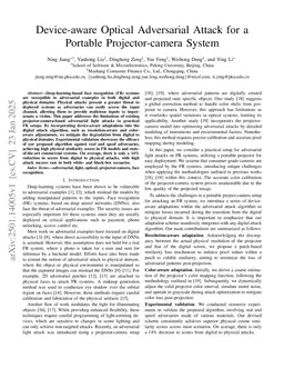 Device-aware Optical Adversarial Attack for a Portable Projector-camera System