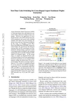 Test-Time Code-Switching for Cross-lingual Aspect Sentiment Triplet Extraction
