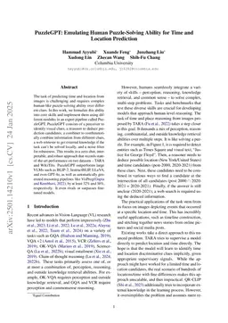 PuzzleGPT: Emulating Human Puzzle-Solving Ability for Time and Location Prediction