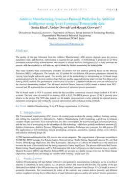 Additive Manufacturing Processes Protocol Prediction by Artificial Intelligence using X-ray Computed Tomography data