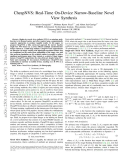 CheapNVS: Real-Time On-Device Narrow-Baseline Novel View Synthesis