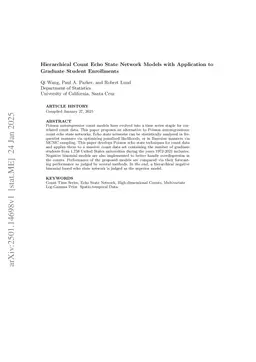 Hierarchical Count Echo State Network Models with Application to Graduate Student Enrollments