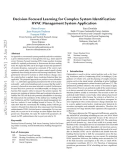 Decision-Focused Learning for Complex System Identification: HVAC Management System Application