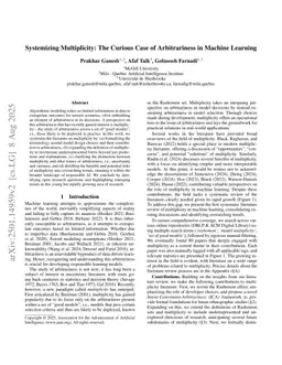 The Curious Case of Arbitrariness in Machine Learning