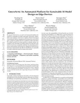 GreenAuto: An Automated Platform for Sustainable AI Model Design on Edge Devices