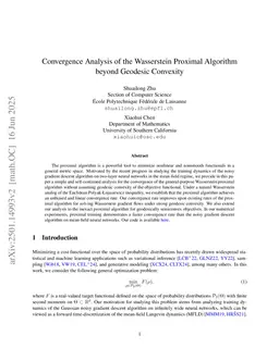 Convergence Analysis of the Wasserstein Proximal Algorithm beyond Geodesic Convexity