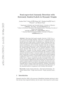 Semi-supervised Anomaly Detection with Extremely Limited Labels in Dynamic Graphs