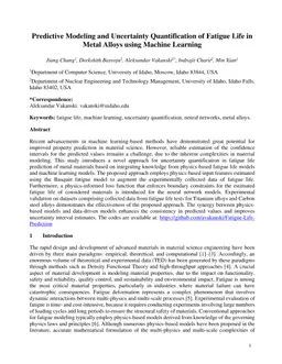 Predictive Modeling and Uncertainty Quantification of Fatigue Life in Metal Alloys using Machine Learning