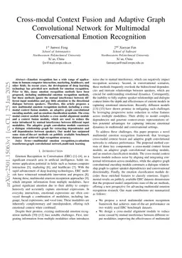 Cross-modal Context Fusion and Adaptive Graph Convolutional Network for Multimodal Conversational Emotion Recognition
