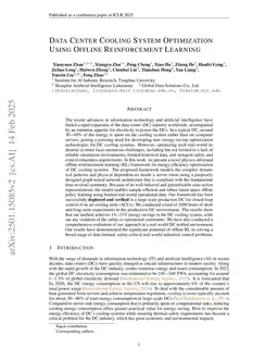 Data Center Cooling System Optimization Using Offline Reinforcement Learning