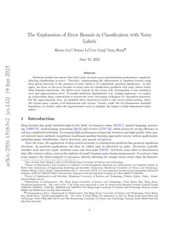 The Exploration of Error Bounds in Classification with Noisy Labels