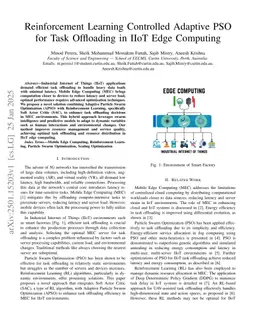 Reinforcement Learning Controlled Adaptive PSO for Task Offloading in IIoT Edge Computing