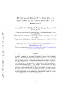 Physiologically-Informed Predictability of a Teammate's Future Actions Forecasts Team Performance