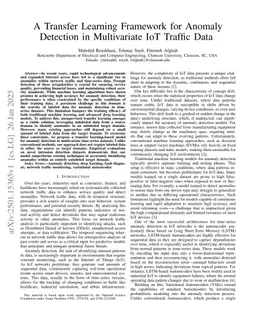A Transfer Learning Framework for Anomaly Detection in Multivariate IoT Traffic Data