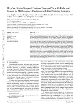 MetaOcc: Spatio-Temporal Fusion of Surround-View 4D Radar and Camera for 3D Occupancy Prediction with Dual Training Strategies