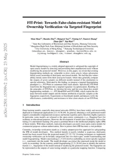 FIT-Print: Towards False-claim-resistant Model Ownership Verification via Targeted Fingerprint
