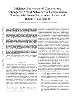 Efficiency Bottlenecks of Convolutional Kolmogorov-Arnold Networks: A Comprehensive Scrutiny with ImageNet, AlexNet, LeNet and Tabular Classification