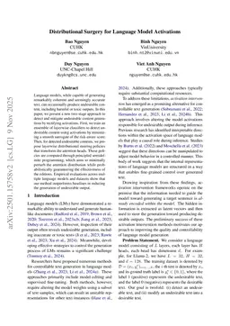 Distributional Surgery for Language Model Activations
