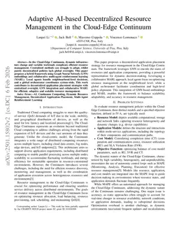 Adaptive AI-based Decentralized Resource Management in the Cloud-Edge Continuum