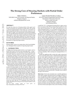 The Strong Core of Housing Markets with Partial Order Preferences