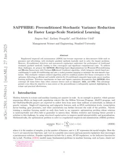 SAPPHIRE: Preconditioned Stochastic Variance Reduction for Faster Large-Scale Statistical Learning