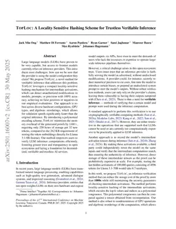 TOPLOC: A Locality Sensitive Hashing Scheme for Trustless Verifiable Inference