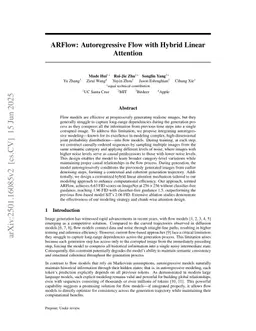 ARFlow: Autoregressive Flow with Hybrid Linear Attention
