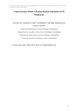 Using Generative Models to Produce Realistic Populations of UK Windstorms