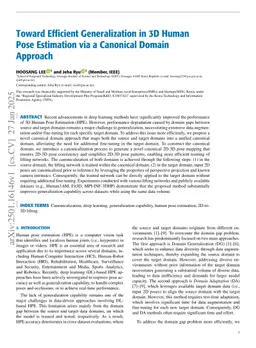 Toward Efficient Generalization in 3D Human Pose Estimation via a Canonical Domain Approach