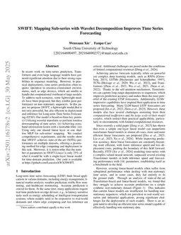SWIFT: Mapping Sub-series with Wavelet Decomposition Improves Time Series Forecasting