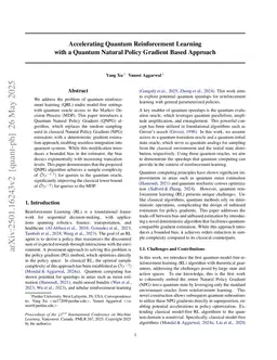 Accelerating Quantum Reinforcement Learning with a Quantum Natural Policy Gradient Based Approach