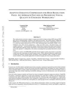 Adaptive Iterative Compression for High-Resolution Files: an Approach Focused on Preserving Visual Quality in Cinematic Workflows