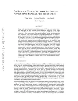 On Storage Neural Network Augmented Approximate Nearest Neighbor Search