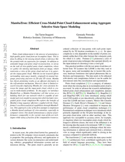 MambaTron: Efficient Cross-Modal Point Cloud Enhancement using Aggregate Selective State Space Modeling