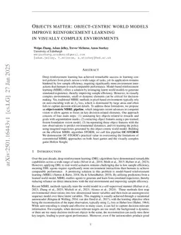 Objects matter: object-centric world models improve reinforcement learning in visually complex environments
