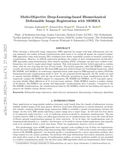 Multi-Objective Deep-Learning-based Biomechanical Deformable Image Registration with MOREA
