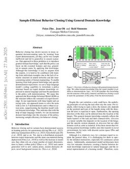 Sample-Efficient Behavior Cloning Using General Domain Knowledge