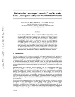 Optimization Landscapes Learned: Proxy Networks Boost Convergence in Physics-based Inverse Problems
