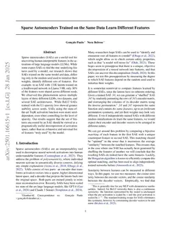 Sparse Autoencoders Trained on the Same Data Learn Different Features