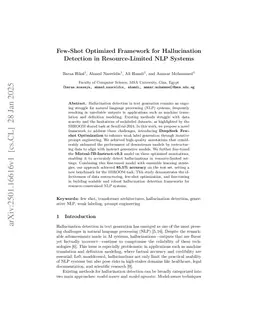 Few-Shot Optimized Framework for Hallucination Detection in Resource-Limited NLP Systems