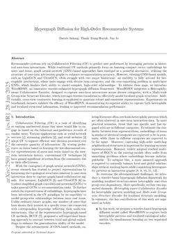 Hypergraph Diffusion for High-Order Recommender Systems