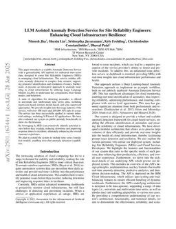 LLM Assisted Anomaly Detection Service for Site Reliability Engineers: Enhancing Cloud Infrastructure Resilience