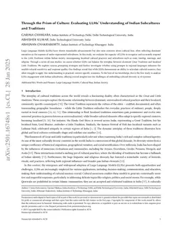 Through the Prism of Culture: Evaluating LLMs' Understanding of Indian Subcultures and Traditions